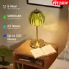 Lámpara de Mesa de Metal con Flor Pequeña de Vidrio Ámbar Transfronteriza, Lámpara de Atmósfera para Mesita de Noche de Dormitorio, Luz Nocturna Táctil Recargable