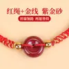 Pulsera Roja Trenzada Hecha a Mano Original de Lin Año del Caballo del Zodiaco, Pulsera Estudiantil de Estilo Artístico con Dijes de Paz