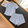 Traje Deportivo para Mujer, Conjunto de 2 Piezas de Secado Rápido para Verano, Camiseta Anti-Exposición para Correr Maratón Yoga, Conjunto de Dos Piezas Casual para Fitness