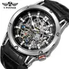 Nuevo ganador estilo europeo y americano moda para hombre casual hueco movimiento mecánico reloj mecánico automático
