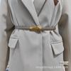 Cinto Fino Simples Versátil Feminino de Couro Moda Decorativo Pequeno Preto com Corrente para Cintura de Vestido Camisa para Mulheres