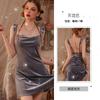 Roupa de Dormir Sexy para Mulheres Cuidadosamente Selecionada, Roupa com Apelo Emocional de Alto Nível, Saia de Ataque de Cama Estilo Abstinência, Camisola de Veludo Feminina Saia Ultracurta