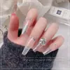 Accesorios Populares para Uñas, Lujo Accesible Bolas Cuadradas Gruesas Hechas a Mano con Diamantes, Accesorios para Uñas de Aleación de Cristal Super Brillantes de Celebridad de Internet