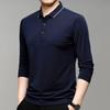 Camisa Polo de Modal con Cuello de Solapa Hengyuanxiang para Hombre 2025 Primavera Nueva Camiseta de Manga Larga para Negocios Ligeros Polo para Hombre