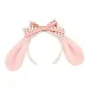 Accesorios para el Cabello de Perro de Peluche con Orejas Grandes, Linda Diadema de Encaje Rosa Dulce de Perro de Canela de Dibujos Animados, Diadema para Lavarse la Cara para Mujeres