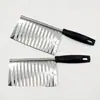Cuchillo Ondulado para Papa, Cuchillo para Papa, Cortador de Verduras Multifuncional para Uso Doméstico en Cocina, Cortador de Tiras Elegante, Herramienta para Cortar Papas en Rejillas