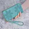 Cartera antigua con doble cremallera para mujer, de gran capacidad, combinable, informal, larga, para teléfono móvil, monedero, tarjetero, multicapa
