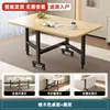 Mesa de comedor plegable engrosada, escritorio rectangular para espacios pequeños, no requiere instalación, móvil, multifuncional, mesa de comedor simple con ruedas