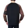 Sudadera de Patchwork Otoñal de Color Contrastante Moda Masculina Estilo Coreano Versátil Casual Rayada Ropa de Pareja Top de Cuello Redondo de Manga Larga