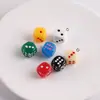 Pingente de dado de cor sólida criativo de 14mm para chaveiros artesanais DIY, decorações de bolsas e materiais de joalheria
