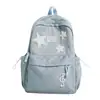 Mochila sonhadora estrelada, refrescante e macia, estilo japonês e coreano, doce e artística, adequada para meninas do ensino fundamental e médio para a escola e passeios.
