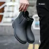 Botas de chuva de moda transfronteiriças masculinas de sola grossa resistentes ao desgaste antiderrapantes de borracha impermeáveis botas de chuva para cozinha Sapatos de pesca masculinos para exterior