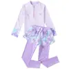 Nuevo traje de baño para niñas, tallas pequeño, mediano y grande, nuevo traje de baño de verano con protección solar, traje de baño de dos piezas con manga larga y pantalón largo
