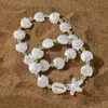 Conjunto de Pulseras Elásticas de Múltiples Piezas para Mujer Estilo Resort Bohemio con Perlas de Imitación ABS, Estrella de Mar, Conchas y Cuentas