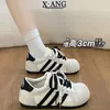 Versión de piel de vaca doble cordón Zapatillas de entrenamiento alemanas punta redonda hace que los pies parezcan pequeños Zapatos Forrest Gump 2026 nuevos versátiles casuales deportivos para niños y niñas