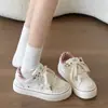 Novos Sapatos Casuais Esportivos Femininos de Solado Grosso, Bico Redondo, Corte Baixo, Versáteis, Cor Sólida, Cadarço, para Estudantes, Primavera e Outono de 2026