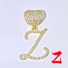 Nuevo aleación hipster 26 letras inglesas diamante colgante de amor diseño original cadena cubana estilo hip hop transfronterizo