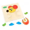 Rompecabezas de madera infantil de dibujos animados tridimensional para bebés, juguete educativo de desarrollo temprano, animal, tráfico, juguete de mano, 2-3 años