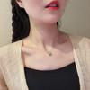 Moda Coreana Acero de Titanio con Circonita Microincrustada Accesorios para Collar Versátil Elegante Collar con Colgante Cadena para Clavícula de Lujo Ligero Gama Alta