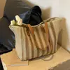 Bolsa de palha feminina grande capacidade 2024 nova bolsa de praia de ombro para todas as combinações bolsa tote de férias francesa