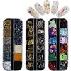 Nail Art variedade de 12 caixa rebite misto Joias Diamante Magic cor Pearl strass cor diamante lantejoulas unha acessórios cadeia