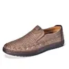 Zapatos planos casuales para hombre para exteriores, mocasines planos de cuero hechos a mano, de caña baja, disponibles en tallas grandes, adecuados para ventas transfronterizas, hechos con cuero de piel de vaca