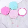Espejo de tocador con flor de rosa simple, espejo de maquillaje floral de alta definición con mango, estilo europeo, mismo modelo, espejo pequeño