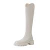 Botas de Invierno para Mujeres Bajitas, Botas Delgadas de Boca en V Forradas de Felpa, Botas de Caballero Delgadas de Tacón Alto, Botas de Suela Gruesa con Aumento Interno de Altura