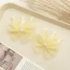 Accesorios de lazo de corona de colores de caramelo, perlas de malla, componentes de joyería DIY, lindos accesorios para el cabello, pinzas para el cabello, productos semiacabados