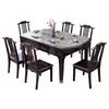Nuevo juego de mesa y sillas plegables de madera maciza estilo chino, mesa de comedor rectangular extensible y plegable para uso doméstico, con tablero de losa de roca