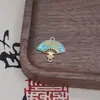 Estilo Antigo Liga Liga Gota de Óleo Ventilador Duplo Pendurado Tendência Nacional Leque Dobrável DIY Brincos Acessórios de Cabelo Pendurado no Carro Acessórios de Joias Material Atacado