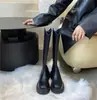 Botas largas de suela gruesa para mujer, nueva colección otoño/invierno 2024, color marrón, tacón grueso, a la moda, caña alta, ajuste ceñido y estilo de bota de montar