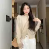 Suéter cárdigan tejido original suave y acogedor para mujer, nuevo estilo popular para primavera y otoño, top petite retro americano