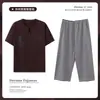 Novos Pijamas de Verão 2025 para Mulheres Algodão Puro Manga Curta Calça Cropped 100% Algodão Casual Esportivo para Casa Z