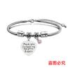Pulsera Europea y Americana Transfronteriza de Acero Inoxidable Pulsera Hueso de Serpiente Día del Maestro Memorial Diamante Rosa Regalo de Vacaciones Grabado Pulsera de Acero de Titanio
