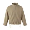 Yidao Vintage 2026 Otoño Nuevo Estilo Japonés Simple Color Sólido Para Viajar Cuello Alto Cordón Chaqueta Corta para Hombre