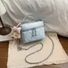 Bolso de cadena con patrón de diamantes de moda estilo coreano, nuevo modelo otoño 2026, bolso de mano cruzado simple de color sólido, bolso pequeño cuadrado de un solo hombro