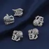 Accesorios de hebilla de gancho de león de plata de ley 925, accesorios de hebilla de cola de gancho de león de piedra vintage, material de bricolaje hecho a mano, venta al por mayor