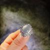 Anillo de Calcedonia Verde Hielo Alto de Brasil para Mujer Color Verde Hielo Calcedonia Verde Ágata Verde Bingyang Anillo Pesado de Industria Incrustado con Jade para Mujer