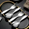 Acero inoxidable 316 cuchara tenedor para niños vajilla para alimentación infantil linda portátil para el hogar bebé comiendo cuchara pequeña