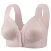 Ropa interior sin costuras con cierre frontal de copa fija para madres de mediana edad y mayores, talla grande, fina, sin varillas, estilo top sin mangas de copa completa