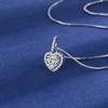 Collar de circonitas para mujer, cadena corta de clavícula con diamantes en forma de corazón, sencillo y elegante, colgante popular de Internet para mujer.