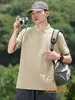 Estilo Coreano Ambiente Cómodo Manga Corta Solona Camisa POLO para Hombre Verano Transpirable Casual Cómodo Atractivo Manga Corta Moderno
