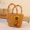 2026 Nueva Bolsa Tejida Pequeña con Forma de Flor Mini Bolso de Mano Tejido a Mano Bolsa Tejida de Algodón Fabricante Venta al por Mayor