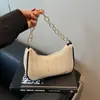 Verano Nuevo Versátil Moda Paja Tejida Retro Bolso Baguette Sobaco Simple Literario Bandolera de Mano de Hombro Único para Mujer