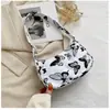 Bolsa de Ombro Única Color Block Tendência Venda Quente Personalizada Feminina 2025 Novo Estilo Coreano Estampa de Personalidade Bolsa de Axila Moda Estampa de Leopardo