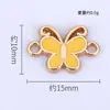 Nuevo Popular Creativo Personalizado Dibujos Animados Mariposa Colgante Doble Colgante DIY Accesorios Material Aleación Goteo de Aceite Pulsera Venta al por Mayor