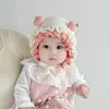 Gorro para Bebé para Otoño e Invierno, Gorro con Protección para las Orejas para Niñas Pequeñas, Lindo Gorro Tejido de Lana de Princesa para Recién Nacidos