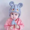 Gorro Infantil para Otoño e Invierno, Lindo y Adorable Gorro de Lana Tejida para Niños, Grueso y Cálido con Protección para los Oídos a Prueba de Viento para Niñas