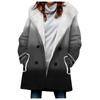 Venta caliente transfronteriza 2023 nueva gabardina para mujer invierno engrosada estilo europeo y americano color degradado abrigo con capucha al por mayor